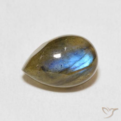 Labradorite Multicolore naturelle En forme de poire, 2.40 ct, Translucide