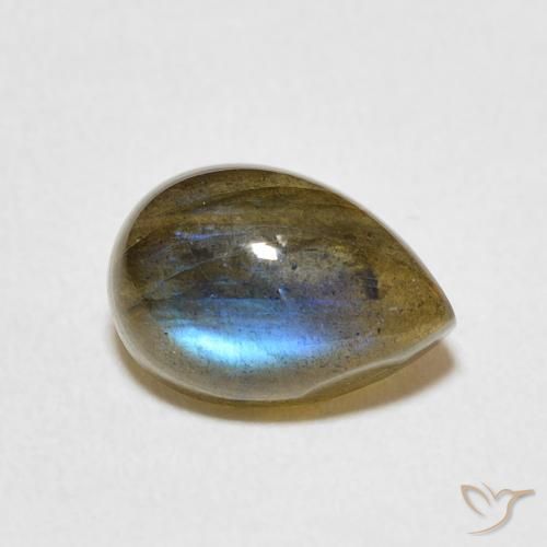 Labradorite Multicolore naturelle En forme de poire, 2.40 ct, Translucide