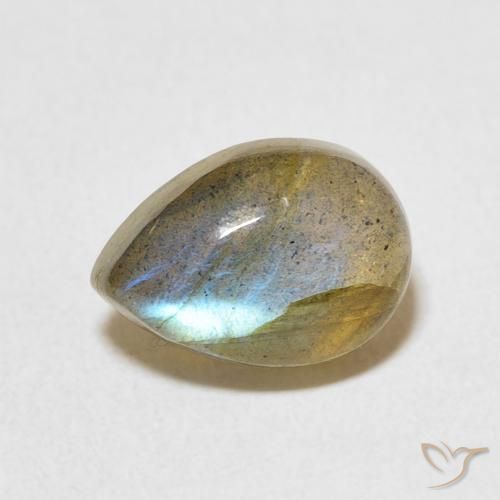 2.63ct Naturel Multicolore Labradorite, En forme de poire, Translucide