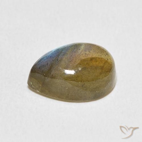 Labradorite Multicolore naturelle En forme de poire, 2.63 ct, Translucide