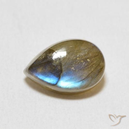 2.52ct Naturel Multicolore Labradorite, En forme de poire, Translucide