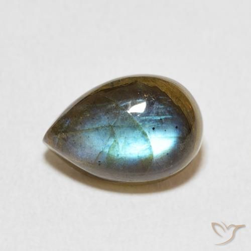 2.66ct Naturel Multicolore Labradorite, En forme de poire, Translucide