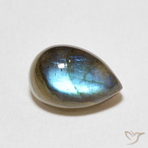 Labradorite Multicolore naturelle En forme de poire, 2.66 ct, Translucide