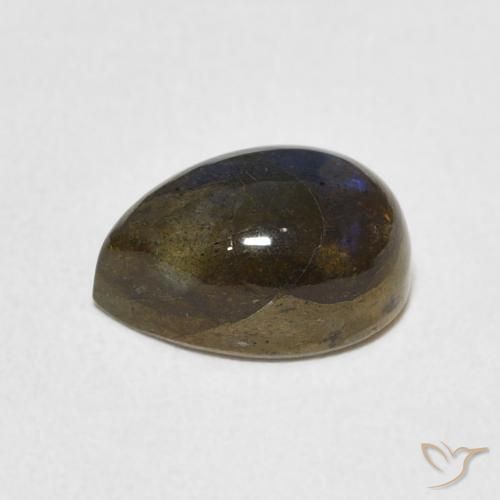 Labradorite Multicolore naturelle En forme de poire, 2.66 ct, Translucide