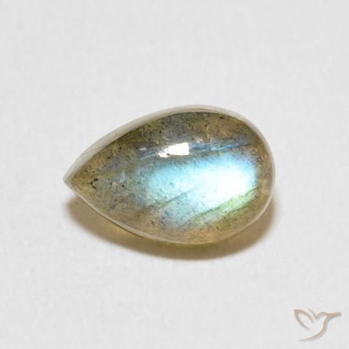 1.85ct Naturel Multicolore Labradorite, En forme de poire, Translucide