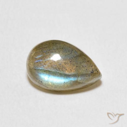 Labradorite Multicolore naturelle En forme de poire, 1.85 ct, Translucide