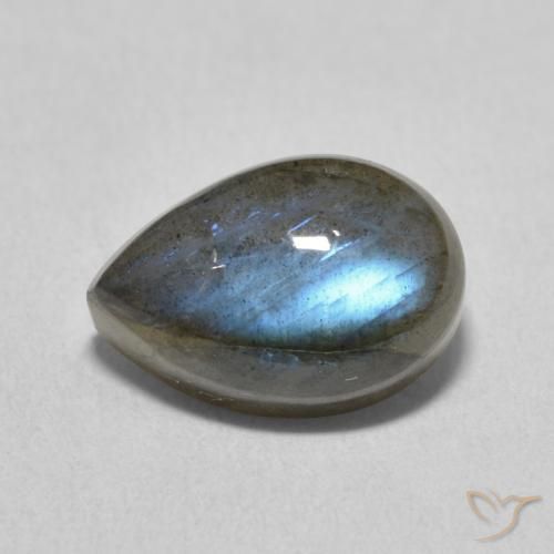 4.21ct Naturel Multicolore Labradorite, En forme de poire, Translucide