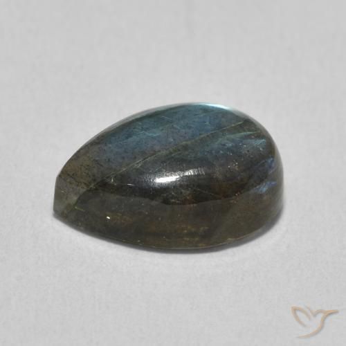 Labradorite Multicolore naturelle En forme de poire, 3.72 ct, Translucide