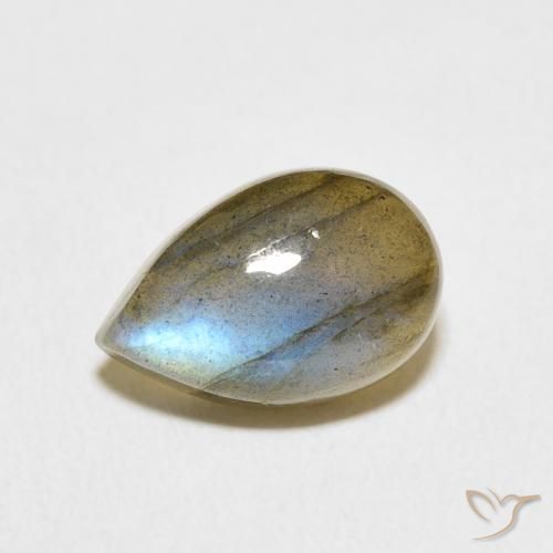 4.16ct Naturel Multicolore Labradorite, En forme de poire, Translucide