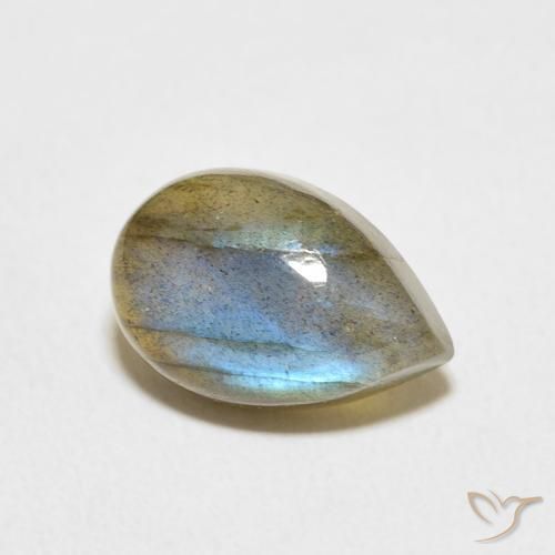 Labradorite Multicolore naturelle En forme de poire, 4.16 ct, Translucide
