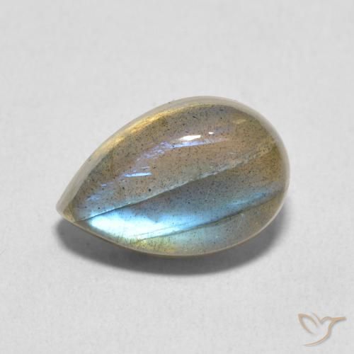 Labradorite Multicolore naturelle En forme de poire, 3.97 ct, Translucide