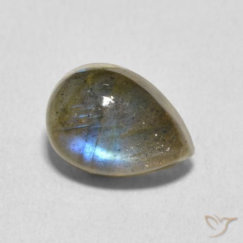 Labradorite Multicolore naturelle En forme de poire, 2.58 ct, Translucide