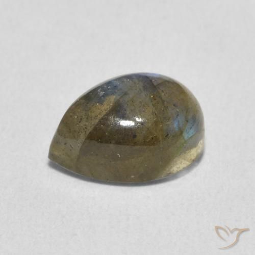 Labradorite Multicolore naturelle En forme de poire, 2.58 ct, Translucide