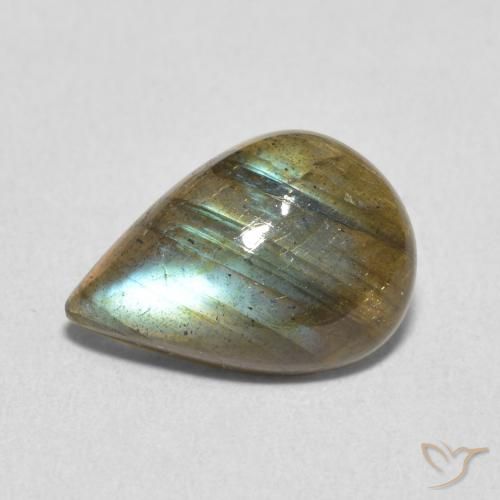 Labradorite Multicolore naturelle En forme de poire, 3.35 ct, Translucide