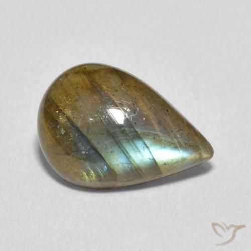 Labradorite Multicolore naturelle En forme de poire, 3.35 ct, Translucide