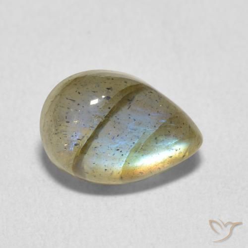 Labradorite Multicolore naturelle En forme de poire, 2.33 ct, Translucide