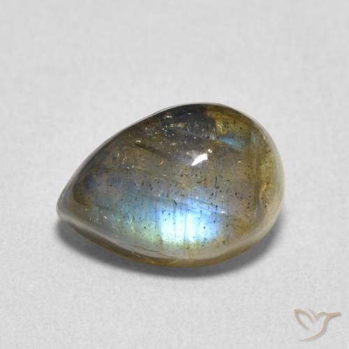 2.70ct Naturel Multicolore Labradorite, En forme de poire, Translucide
