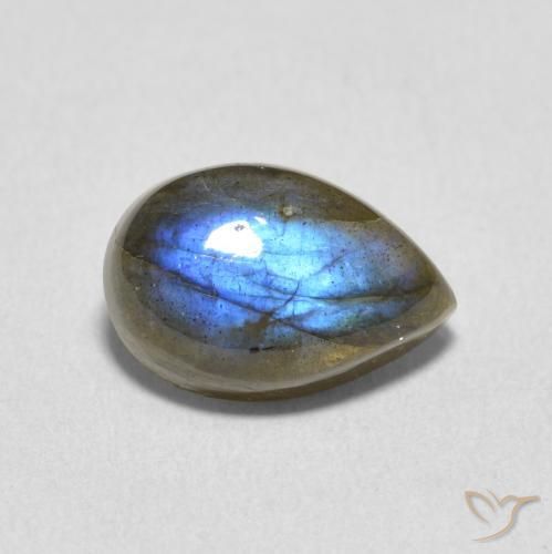 3.60ct Naturel Multicolore Labradorite, En forme de poire, Translucide