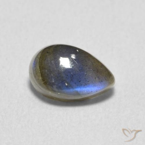 Labradorite Multicolore naturelle En forme de poire, 1.18 ct, Translucide