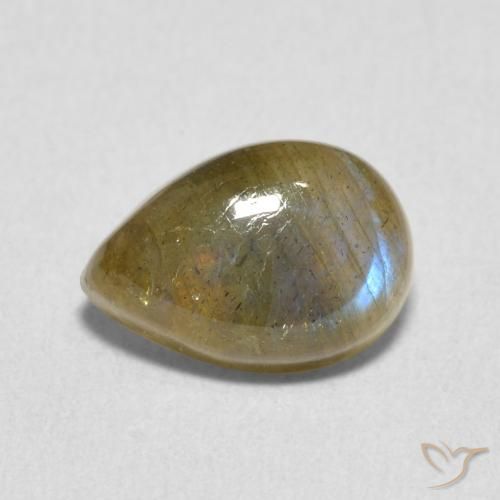 2.38ct Naturel Multicolore Labradorite, En forme de poire, Translucide