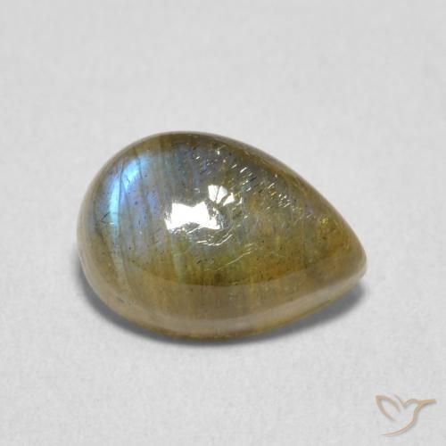 Labradorite Multicolore naturelle En forme de poire, 2.38 ct, Translucide
