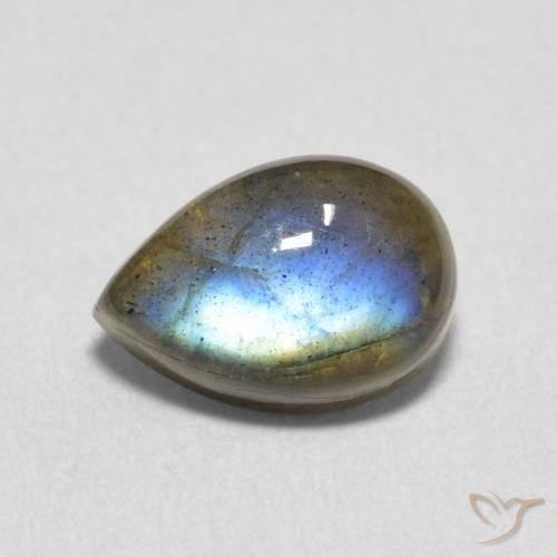 2.35ct Naturel Multicolore Labradorite, En forme de poire, Translucide