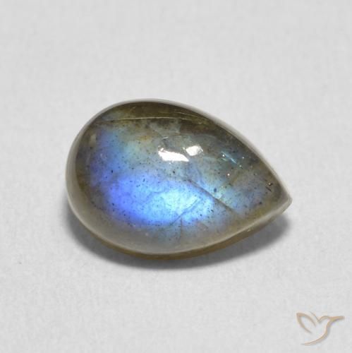 Labradorite Multicolore naturelle En forme de poire, 2.35 ct, Translucide