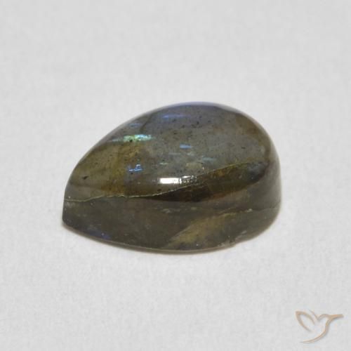 Labradorite Multicolore naturelle En forme de poire, 2.35 ct, Translucide
