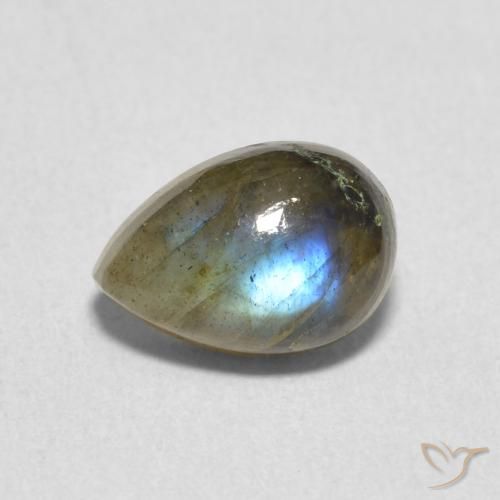 1.82ct Naturel Multicolore Labradorite, En forme de poire, Translucide