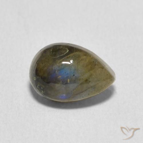 Labradorite Multicolore naturelle En forme de poire, 1.82 ct, Translucide