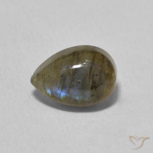1.80ct Naturel Multicolore Labradorite, En forme de poire, Translucide