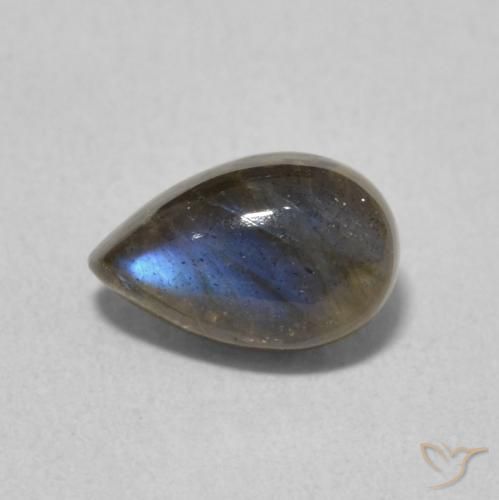 1.08ct Naturel Multicolore Labradorite, En forme de poire, Translucide