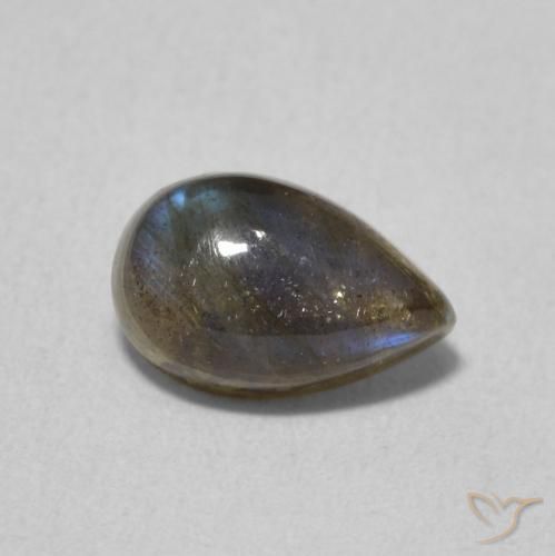 Labradorite Multicolore naturelle En forme de poire, 1.08 ct, Translucide