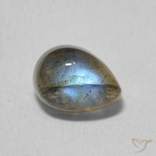 1.03ct Naturel Multicolore Labradorite, En forme de poire, Translucide