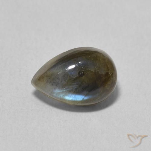 1.65ct Naturel Multicolore Labradorite, En forme de poire, Translucide