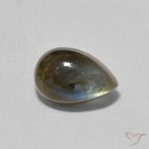 Labradorite Multicolore naturelle En forme de poire, 1.65 ct, Translucide