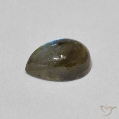 Labradorite Multicolore naturelle En forme de poire, 1.65 ct, Translucide
