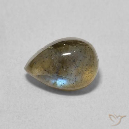 Labradorite Multicolore naturelle En forme de poire, 0.87 ct, Translucide