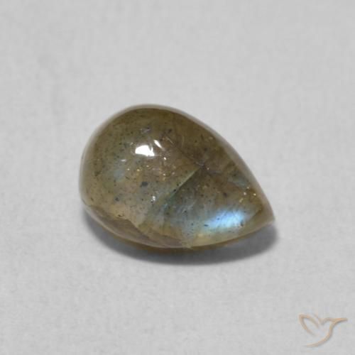 Labradorite Multicolore naturelle En forme de poire, 0.87 ct, Translucide
