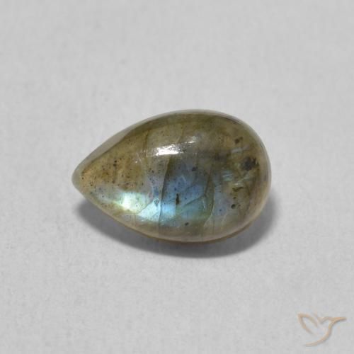 1.58ct Naturel Multicolore Labradorite, En forme de poire, Translucide