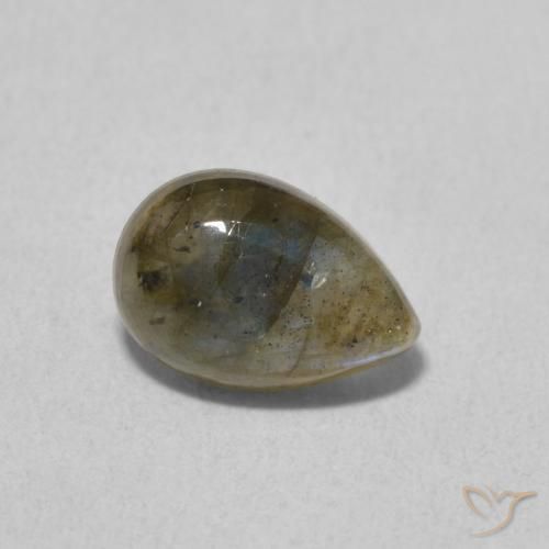 Labradorite Multicolore naturelle En forme de poire, 1.58 ct, Translucide