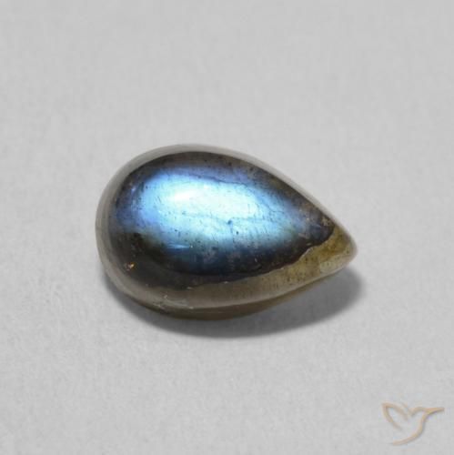 1.86ct Naturel Multicolore Labradorite, En forme de poire, Translucide
