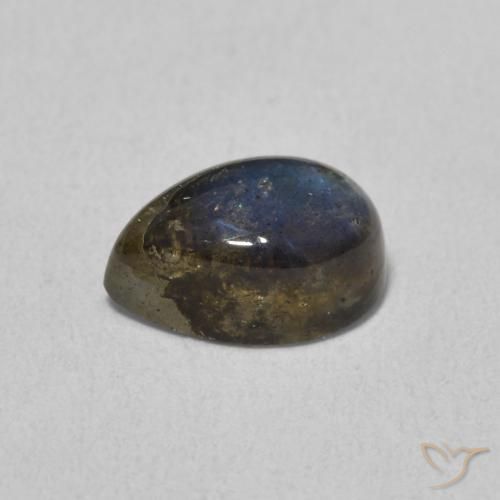 Labradorite Multicolore naturelle En forme de poire, 1.86 ct, Translucide