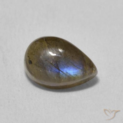 Labradorite Multicolore naturelle En forme de poire, 1.93 ct, Translucide