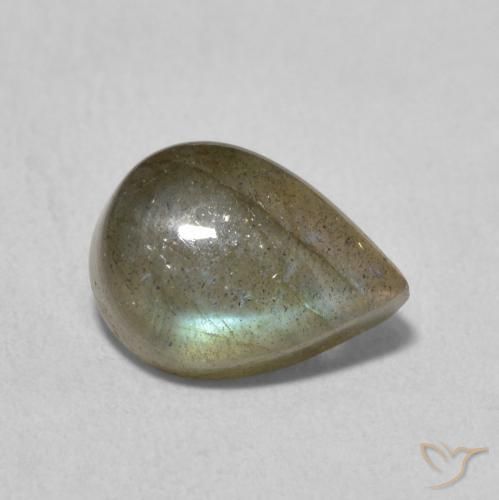 Labradorite Multicolore naturelle En forme de poire, 2.49 ct, Translucide