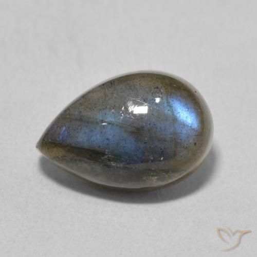 4.06ct Naturel Multicolore Labradorite, En forme de poire, Translucide