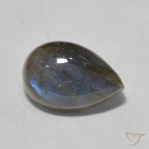 Labradorite Multicolore naturelle En forme de poire, 4.06 ct, Translucide