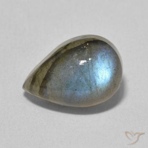 3.90ct Naturel Multicolore Labradorite, En forme de poire, Translucide