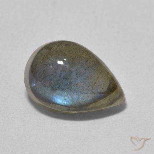 Labradorite Multicolore naturelle En forme de poire, 3.90 ct, Translucide