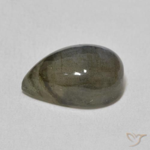 Labradorite Multicolore naturelle En forme de poire, 3.90 ct, Translucide
